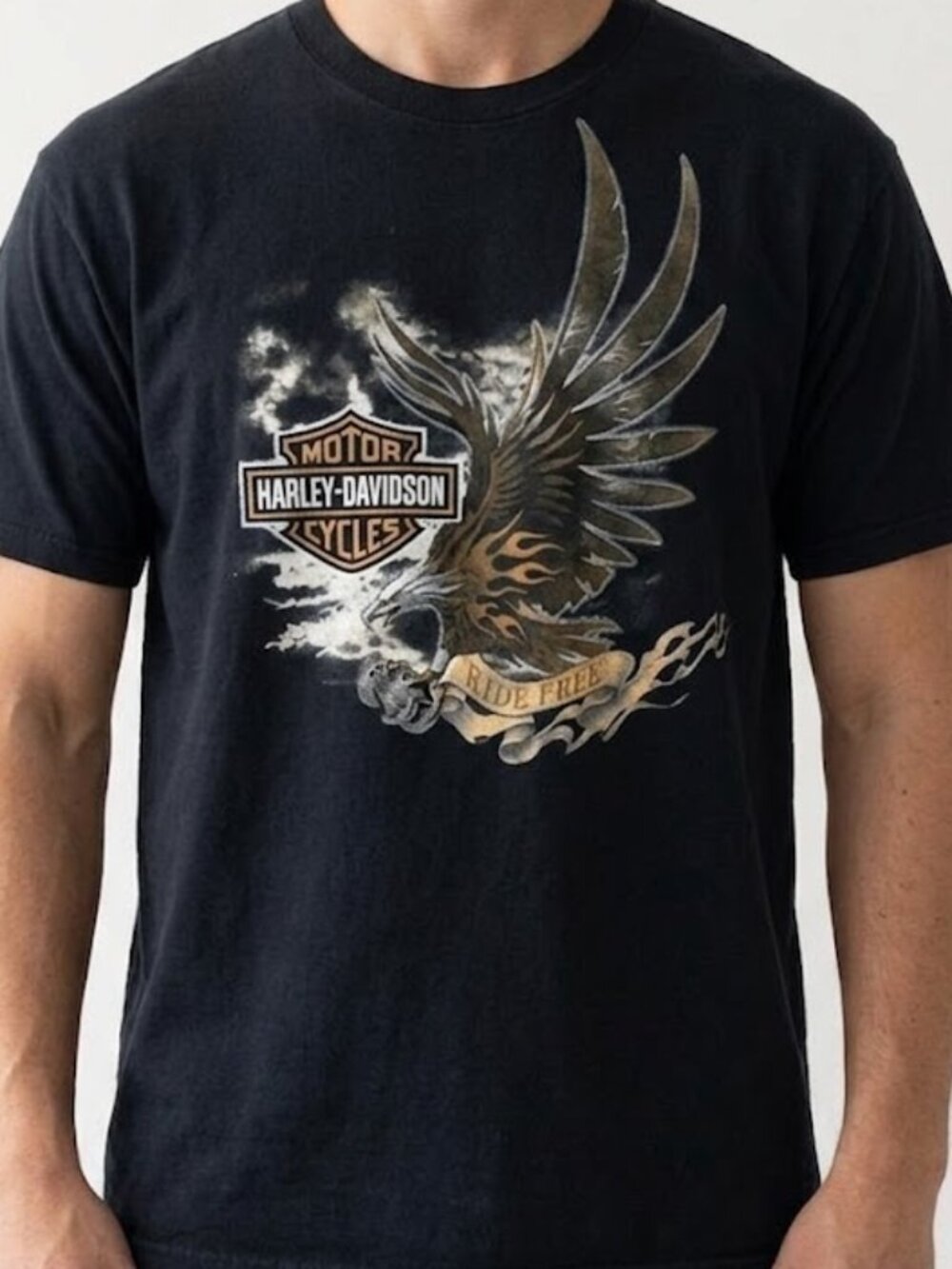 Harley-Davidson Ride Free Eagle Smoky Mountains Biker Tee T-Shirt Men's XL